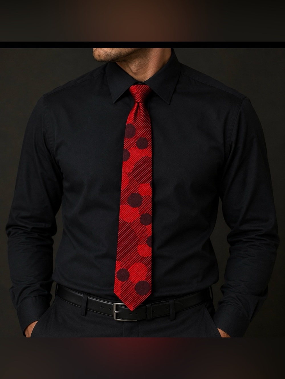 Christian Dior men tie red/ black